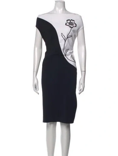 Pre-owned Chiara Boni Graphic Print Knee-length Dress In Black