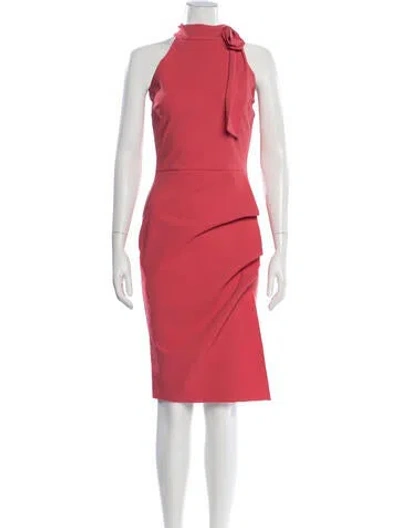 Pre-owned Chiara Boni Halterneck Knee-length Dress In Red