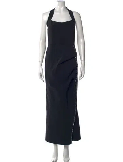 Pre-owned Chiara Boni Halterneck Long Dress In Black