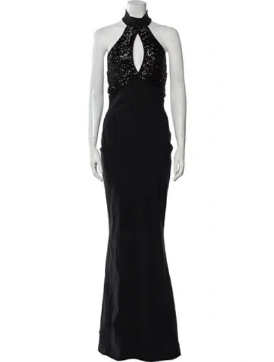 Pre-owned Chiara Boni Halterneck Long Dress In Blue