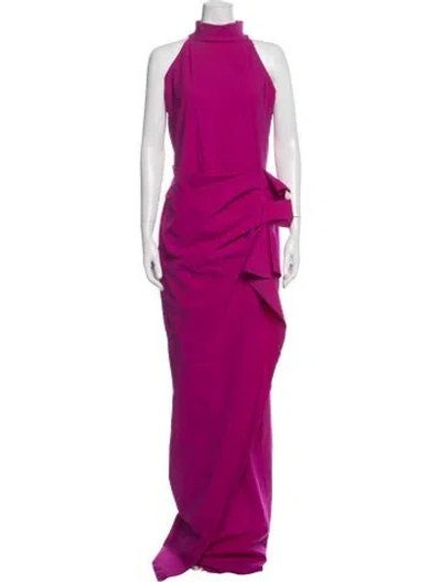 Pre-owned Chiara Boni Halterneck Long Dress In Purple