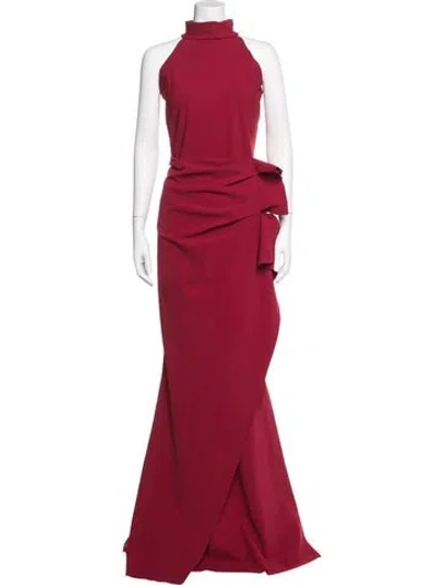Pre-owned Chiara Boni Halterneck Long Dress W/ Tags In Burgundy