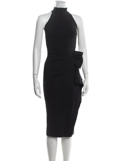 Pre-owned Chiara Boni Halterneck Midi Length Dress In Black