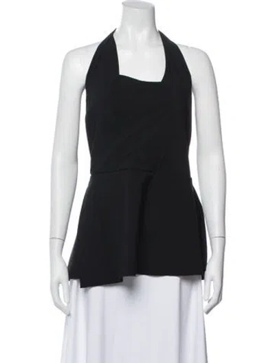 Pre-owned Chiara Boni Halterneck Sleeveless Top W/ Tags In Black