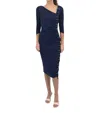 Chiara Boni Hedy Mix Jersey Dress In Blu Notte In Multi