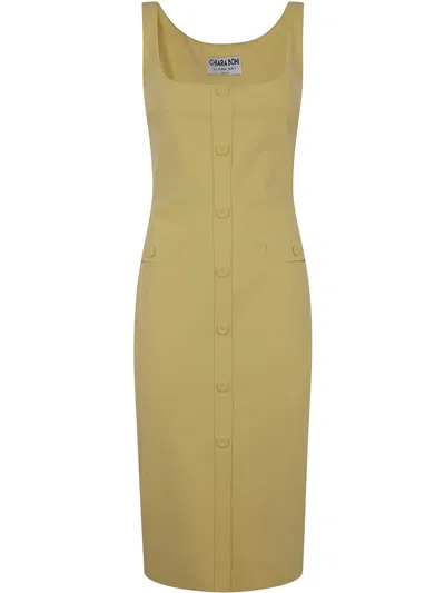 Chiara Boni Josuke Jersey Dress In Yellow