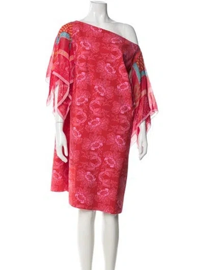 Pre-owned Chiara Boni Karice Handkerchief Knee-length Dress In Red