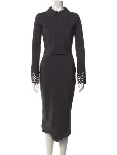 Pre-owned Chiara Boni Knee-length Dress In Gray