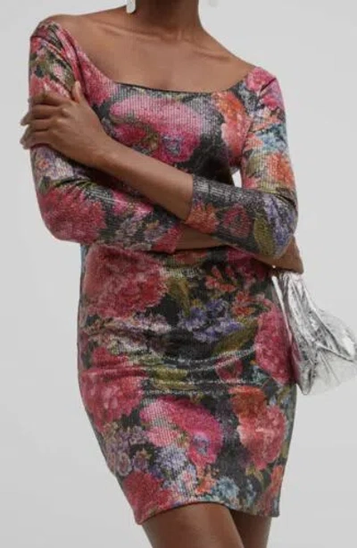 Pre-owned Chiara Boni La Petite Robe $795  Women Black Marisabel Floral Mini Dress Size 48