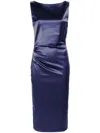 Chiara Boni La Petite Robe Ajour Satin Dress Jersey In Blue