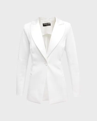 Chiara Boni La Petite Robe Alex Ra Mixed-media Blazer In White