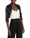Chiara Boni La Petite Robe Amatista Satin Jacket In Black
