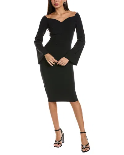black sheath dress petite Black Cap Sleeve Exposed Zipper Dress main image 1