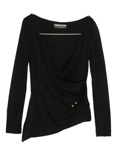 Chiara Boni La Petite Robe Asymmetric Blouse In Black