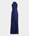 Chiara Boni La Petite Robe Asymmetric Draped Jersey Halter Gown