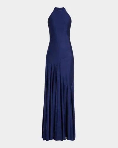 Chiara Boni La Petite Robe Asymmetric Draped Jersey Halter Gown