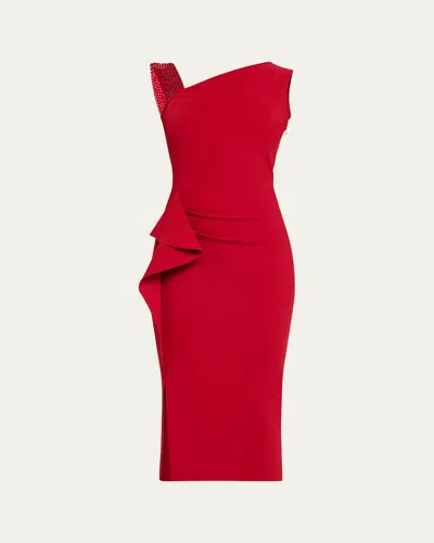 Chiara Boni La Petite Robe Side Draped Cocktail Dress In Passion