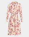Chiara Boni La Petite Robe Belted Floral-print Midi Shirtdress In Fleur Du Desert