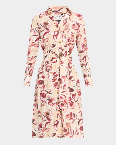Chiara Boni La Petite Robe Belted Floral-print Midi Shirtdress In Fleur Du Desert