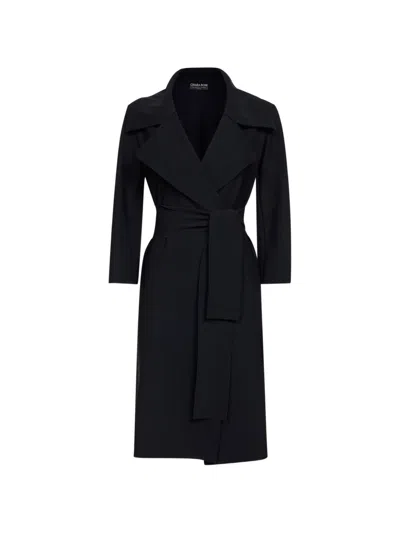 Chiara Boni La Petite Robe Belted Trench Coat In Black