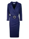 Chiara Boni La Petite Robe Belted Wrap Dress In Blue