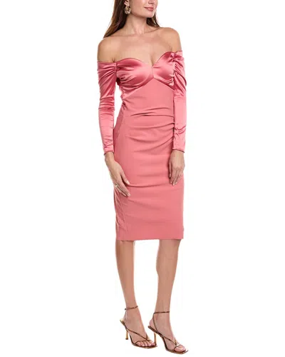 Chiara Boni La Petite Robe Bessie Solid Midi Dress In Orange