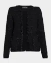 Chiara Boni La Petite Robe Borant Shimmer Knit Cardigan In Black