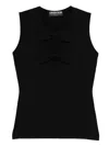 Chiara Boni La Petite Robe Bow Detail Tank Top In Black