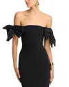 Chiara Boni La Petite Robe Gavril Off-shoulder Puff-sleeve Midi Dress In Black