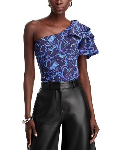 Chiara Boni La Petite Robe Bunrak Sje Print Top In Corsica