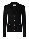 Chiara Boni La Petite Robe Cardigan New Pepper In Viscosa A Costine In Black