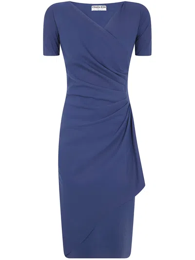Chiara Boni La Petite Robe "charisse" Short Sleeves Jersey Dress In Blue