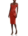 Chiara Boni La Petite Robe Chiara Boni La Petite Off-the-shoulder Cocktail Dress - Exclusive In Brick