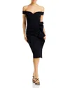 Chiara Boni La Petite Robe Melania Off-shoulder Draped Midi Dress In Black