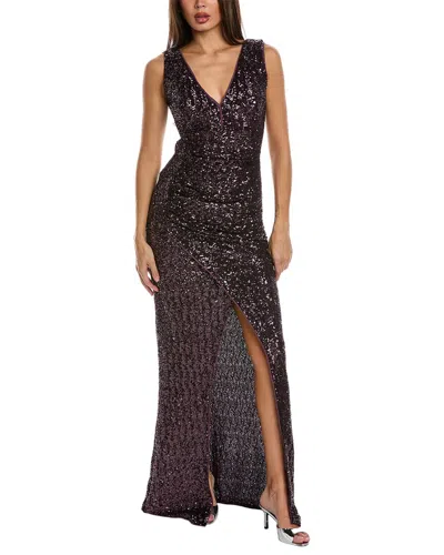 Chiara Boni La Petite Robe Cho Sequin Sleeveless Gown In Plum