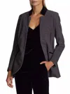 Chiara Boni La Petite Robe Collar Blazer In Moray Chocolate In Multi