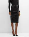 Chiara Boni La Petite Robe Crocodile-embossed Faux Leather Midi Skirt In Black