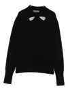 Chiara Boni La Petite Robe Crystal-embellished Sweater In Black