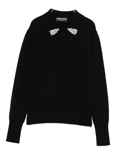 Chiara Boni La Petite Robe Crystal-embellished Sweater In Black