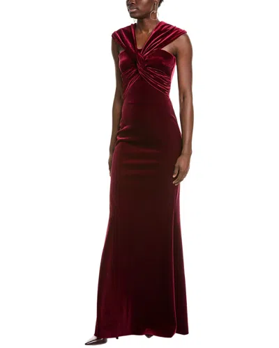 Chiara Boni La Petite Robe Datai Velvet Gown In Red