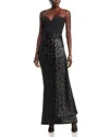 Chiara Boni La Petite Robe Desis Pailettes Long Gown In Black
