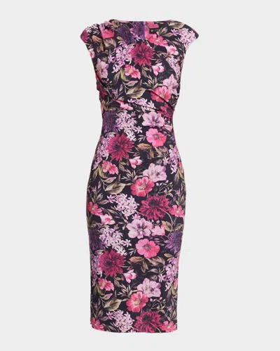 Chiara Boni La Petite Robe Dids Floral Jersey Midi Dress In Purple