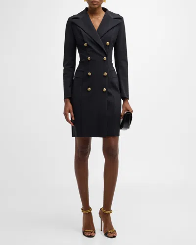Chiara Boni La Petite Robe Double-breasted Blazer Dress In Black