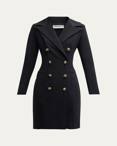 Chiara Boni La Petite Robe Double-breasted Blazer Dress In Black