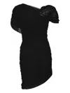 Chiara Boni La Petite Robe Draped Asymmetric Mini Dress In Black