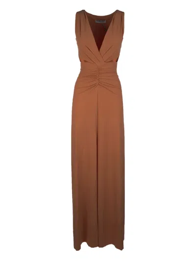 Chiara Boni La Petite Robe Draped-detail Jumpsuit In Orange