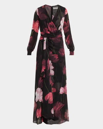 Chiara Boni La Petite Robe Draped Floral-print Georgette Gown