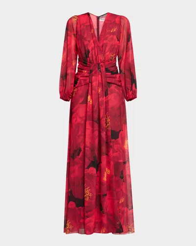Chiara Boni La Petite Robe Draped Floral-print Gown