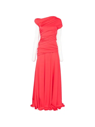 Chiara Boni La Petite Robe Draped Maxi Dress In Red