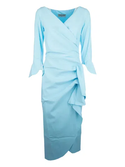 Chiara Boni La Petite Robe Draped Midi Dress In Blue